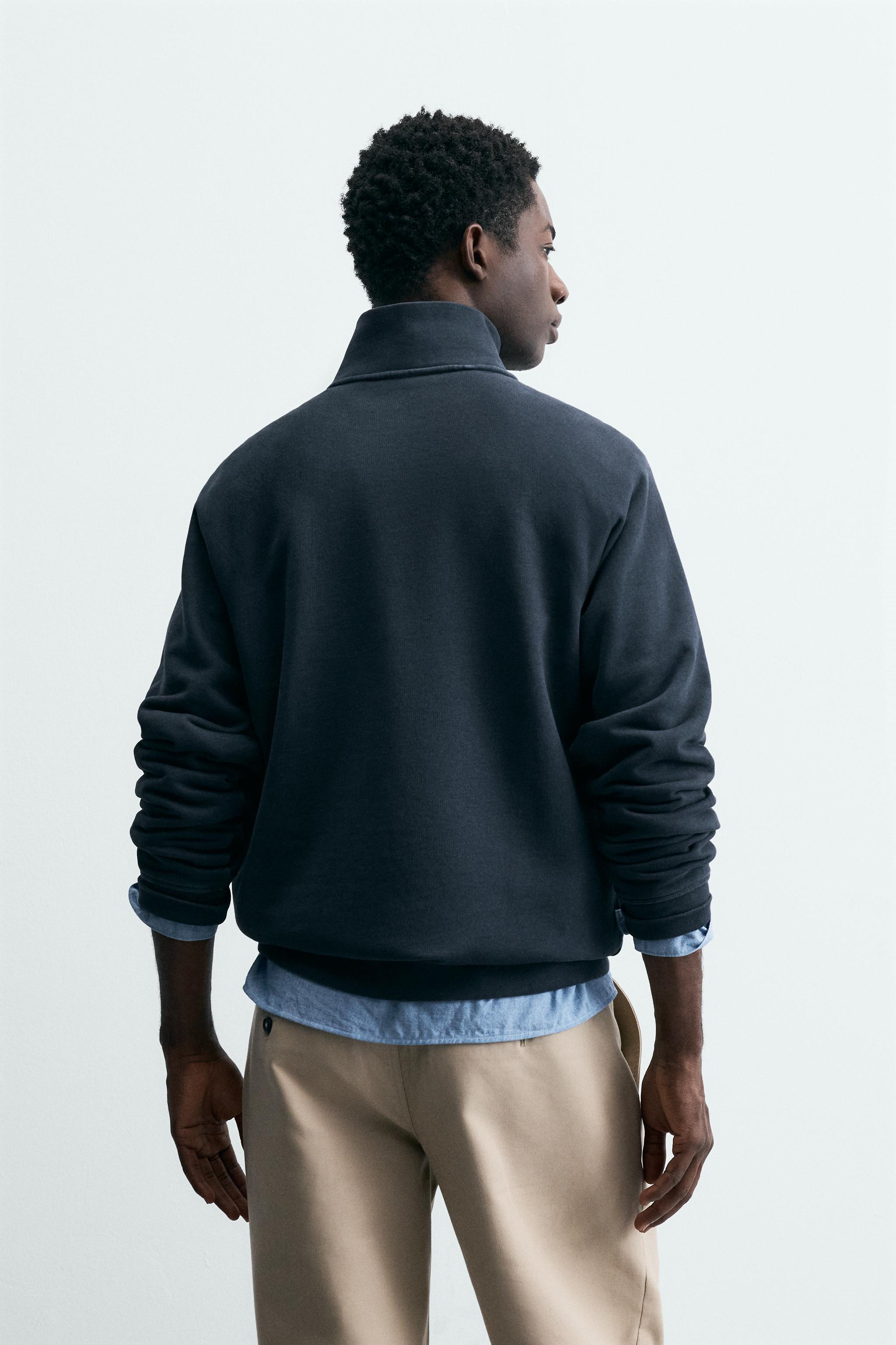 SWEAT DÉLAVÉ COL ZIPPÉ